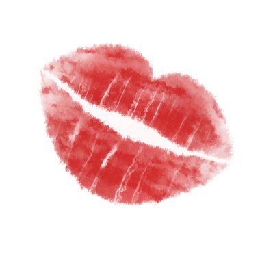  Beyaz arkaplanda ruj öpücüğü