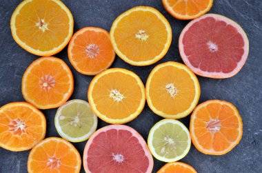  portakal limon dilimleri üst görünüm