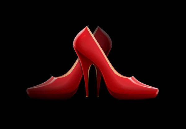 Tacones Altos Rojos Sobre Fondo Negro — Foto de Stock