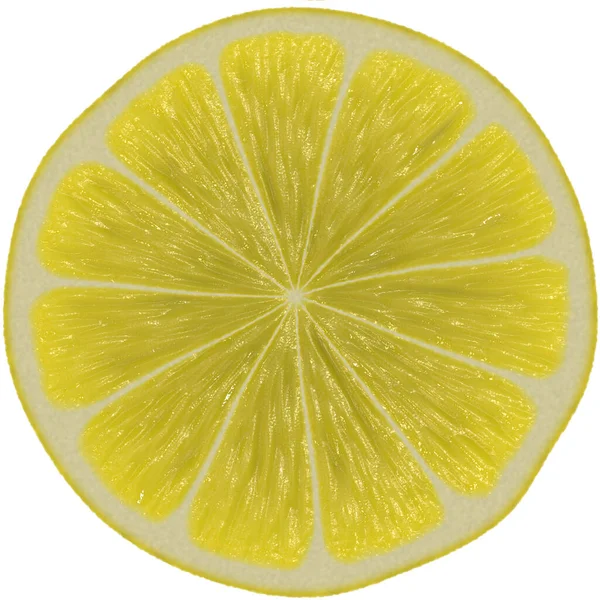 Tranche Citron Isolée Sur Fond Blanc — Photo