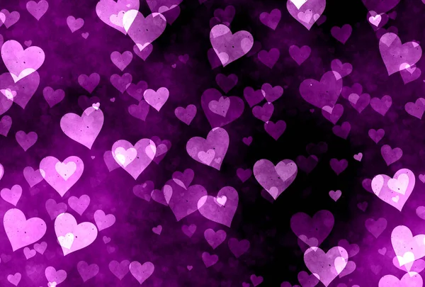 Фіолетові Кольорові Гранжеві Серця — стокове фото