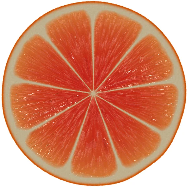 Orange Slice Grapefruit Isolated White Background — Stock Photo, Image