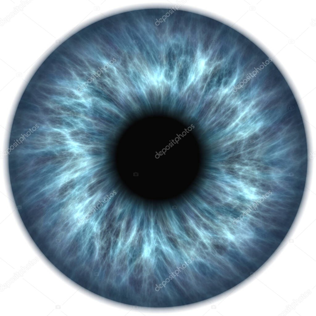 eye of the woman's eyes with blue and white background