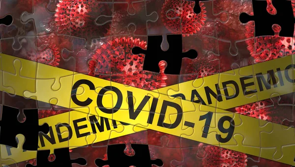 Covid Corona Pezzi Puzzle Virus — Foto Stock