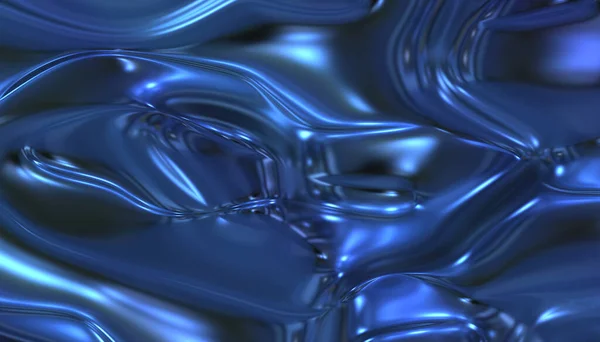 青い抽象的な液体サテンの背景 — ストック写真