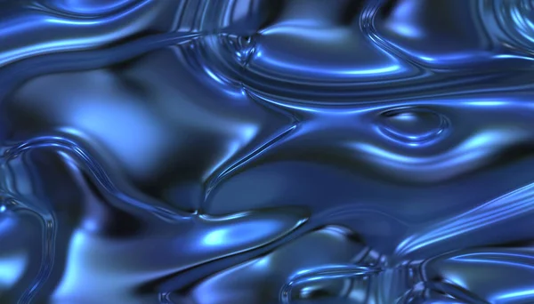 Bleu Abstrait Liquide Fond Satin — Photo