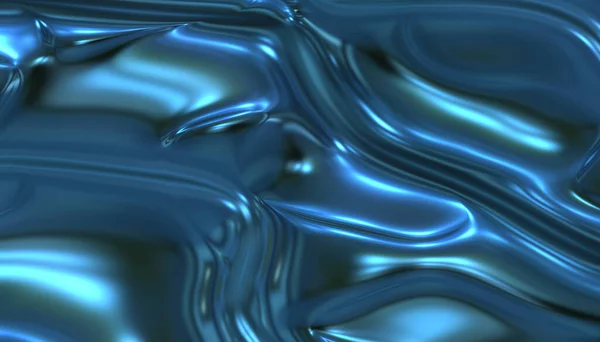 Mavi Soyut Sıvı Saten Arkaplan — Stok fotoğraf