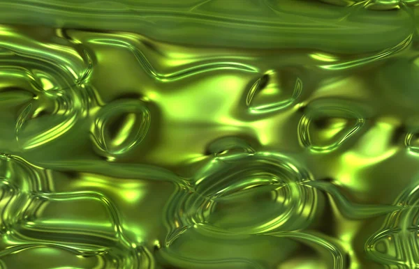 Verde Astratto Liquido Sfondo Metallico — Foto Stock
