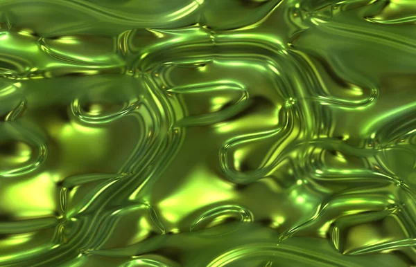 Verde Astratto Liquido Sfondo Metallico — Foto Stock