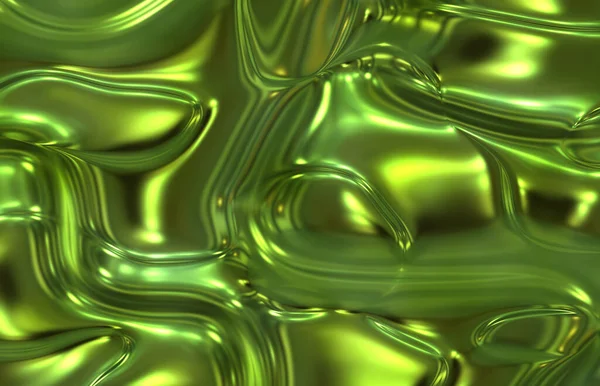 Verde Liquido Effetto Pieghe Metalliche — Foto Stock