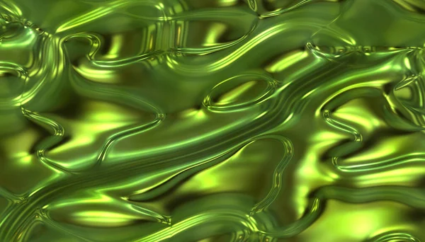 Verde Liquido Effetto Pieghe Metalliche — Foto Stock