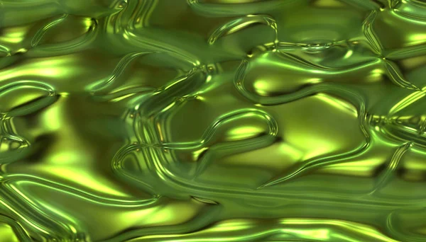 Verde Liquido Effetto Pieghe Metalliche — Foto Stock