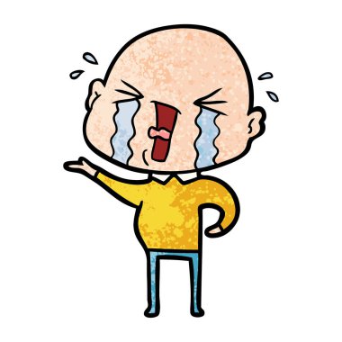 çizgi film ağlayan kel adam