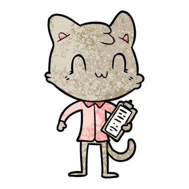 vektör çizim karikatür mutlu kedi