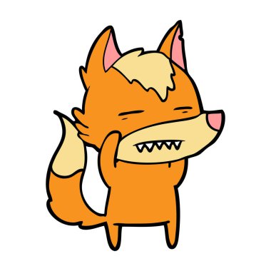 Tilki çizgi film karakteri vektör çizim