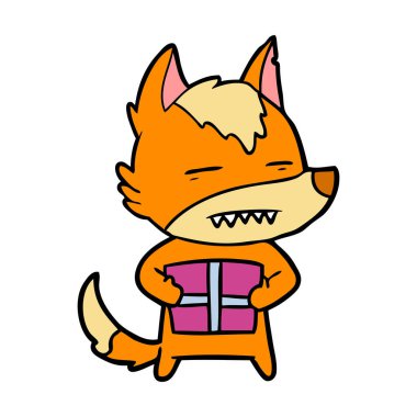 Tilki çizgi film karakteri vektör çizim