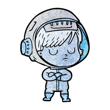 vektör çizim karikatür astronot kadın