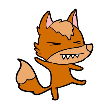 Tilki çizgi film karakteri vektör çizim