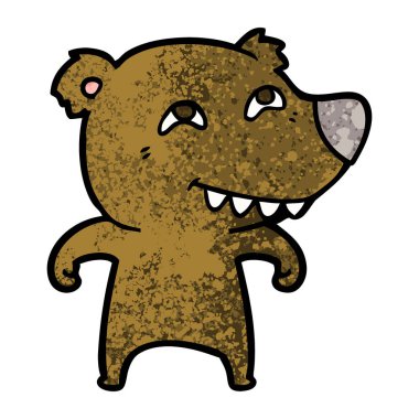 Diş gösterilen çizgi film ayı