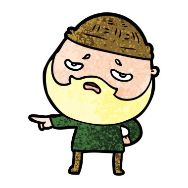 Sakallı endişeli adam çizgi film 