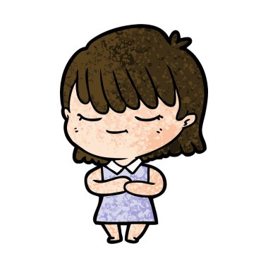 Çizgi filmdeki kadının vektör çizimi