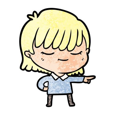 Çizgi filmdeki kadının vektör çizimi