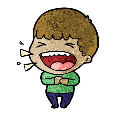 adam gülüyor karikatür vektör çizim