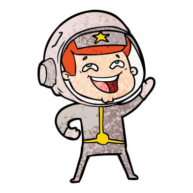 vektör çizim karikatür gülen astronot