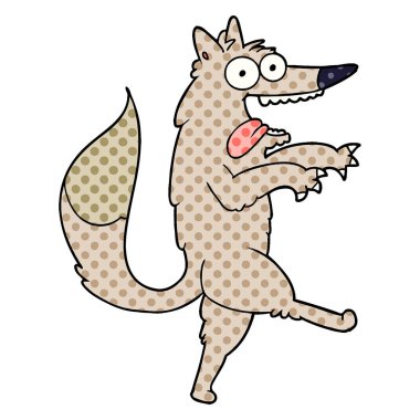 çılgın çizgi film kurt vektör çizim