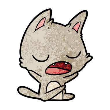 kedi karikatür konuşma vektör çizim