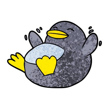 Tatlı penguen çizgi filminin vektör çizimi