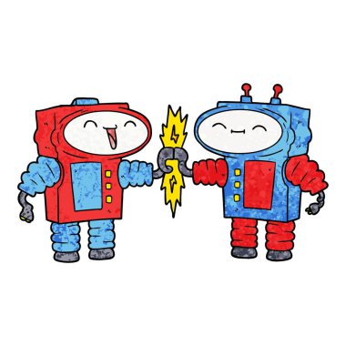 Çizgi film robotunun vektör çizimi