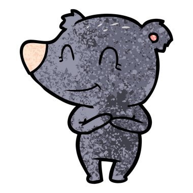 vektör çizim dost ayı çizgi film