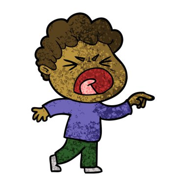 vektör çizim karikatür öfkeli adam