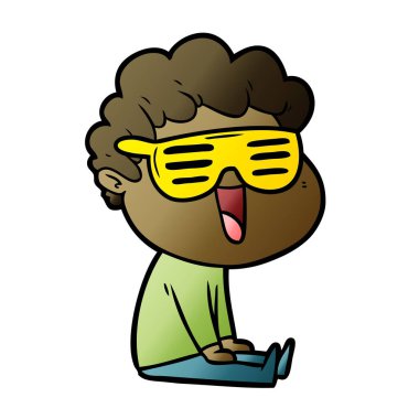 vektör çizim karikatür adam gülen