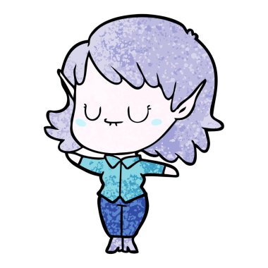 Elf kızı vektör çizim