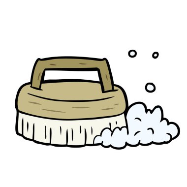 vektör çizim fırçası ovma çizgi film