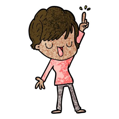 vektör çizim karikatür mutlu kadın