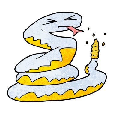 vektör çizim karikatür kızgın çıngıraklı yılan