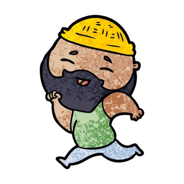 Çizgi film mutlu sakallı adam