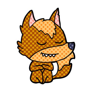 Tilki çizgi film karakteri vektör çizim