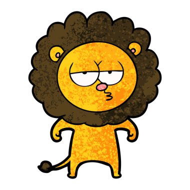 vektör çizim karikatür sıkılmış aslan