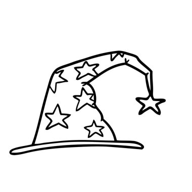 vektör çizim karikatür Sihirbazı şapka