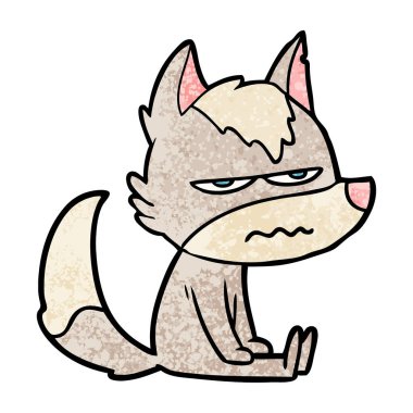 vektör çizim karikatür rahatsız kurt