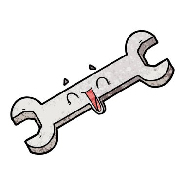 vektör çizim karikatür somun anahtarı