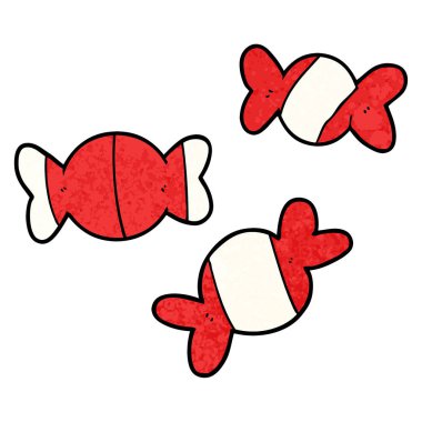 vektör çizim karikatür şeker sarılmış