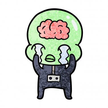 vektör çizim tasarım çizgi film yabancı ağlamak izole üzerinde beyaz arka plan