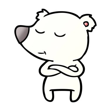 mutlu kutup ayısı karikatür vektör çizim