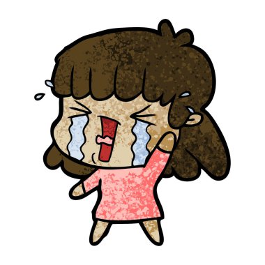 vektör çizim karikatür kadının gözyaşları içinde