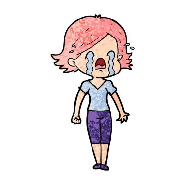 Ağlayan kadın vektör çizimi